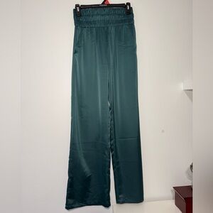 Elegant Green Satin Pants